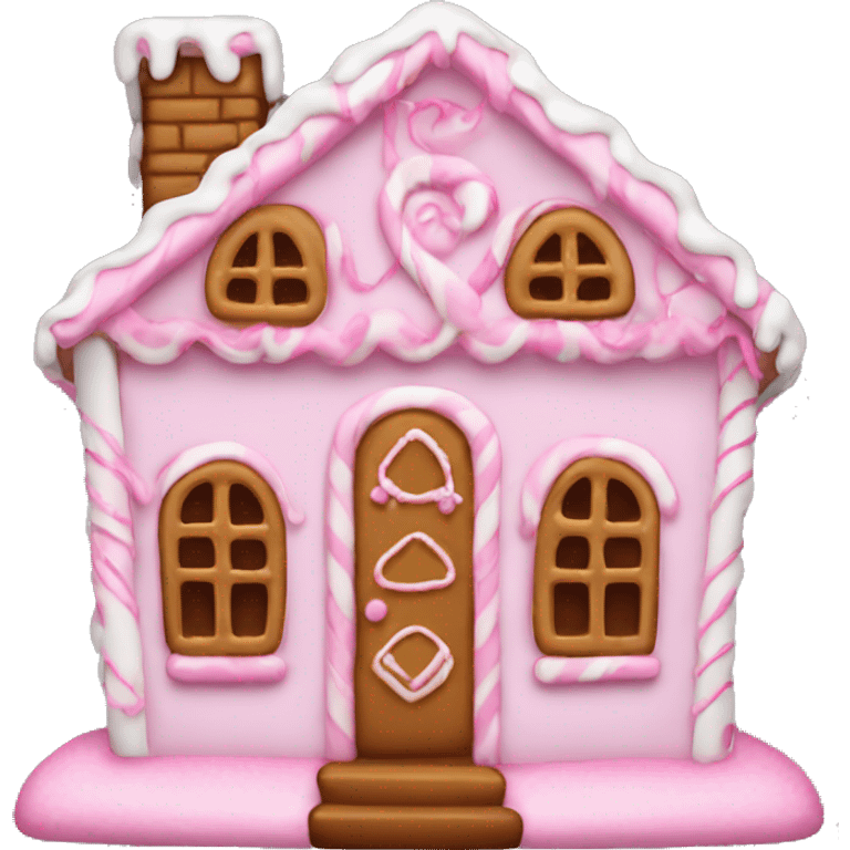 Ginger bread house pink emoji