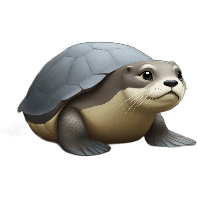 Une loutre sur une tortue  emoji