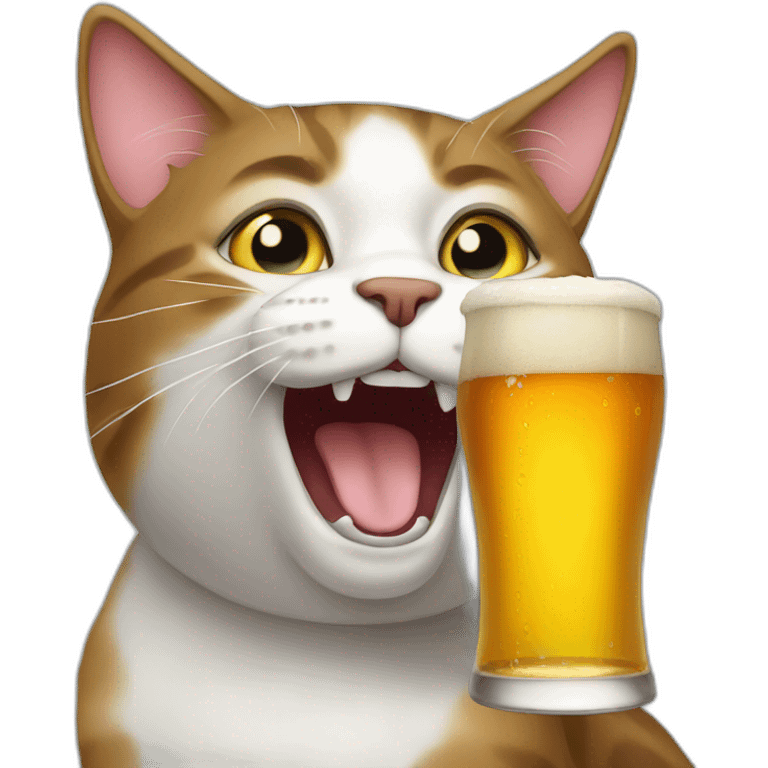 Cat drinking beer emoji