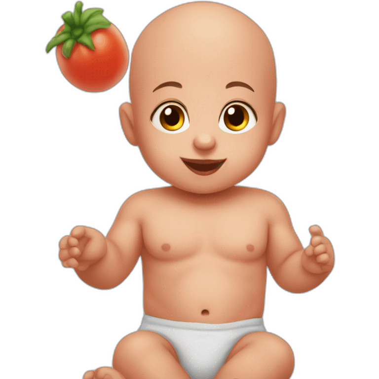 bald baby with canned tomato juice in each hand emoji