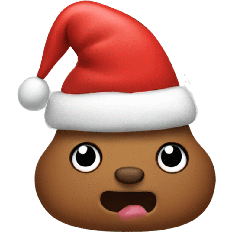 poo with a christmas hat emoji