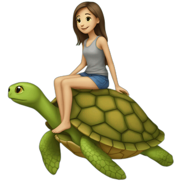 Fille sur une tortue emoji