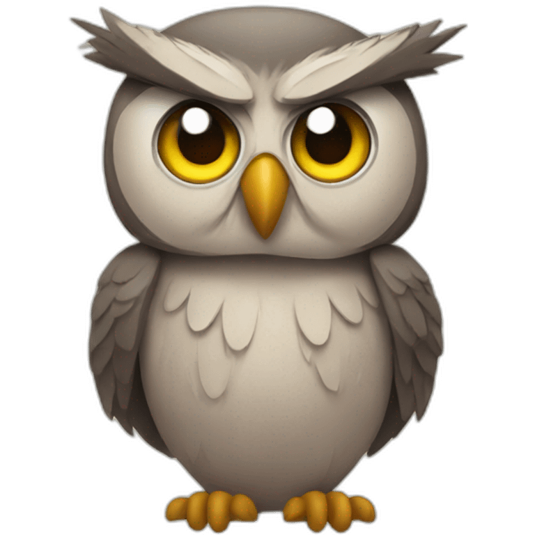 Owl-angry emoji