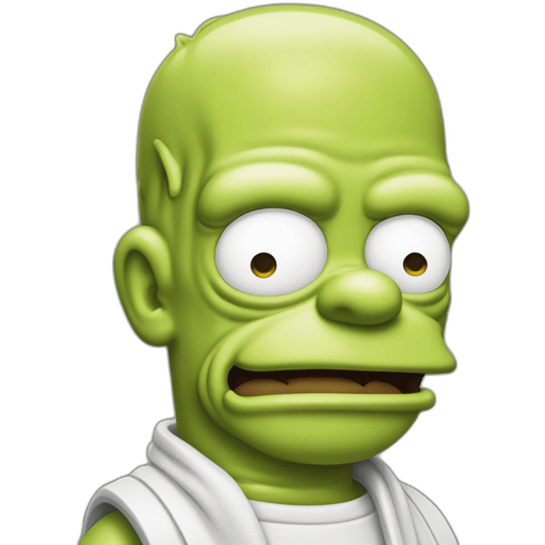 Homer Simpson qui boit bébé Yoda emoji