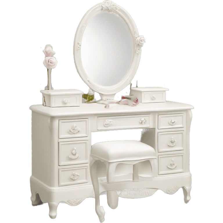 Coquette shabby chic white vanity  emoji