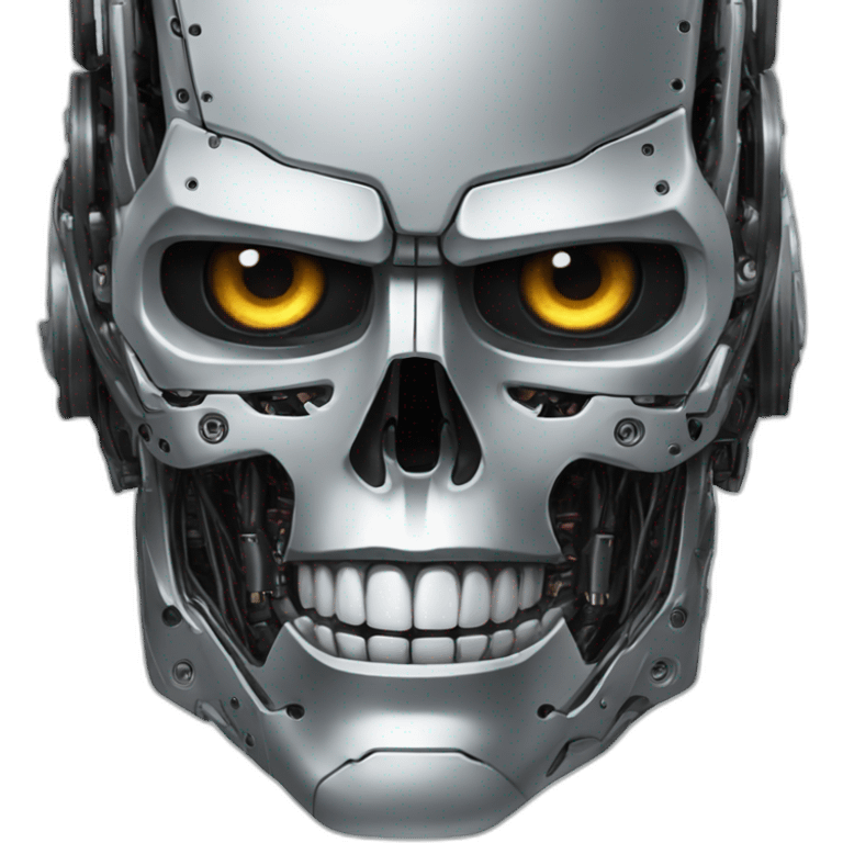 Terminator half human half robot face emoji