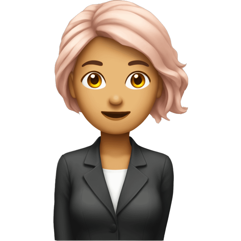 femme cheveux court sur telephone emoji