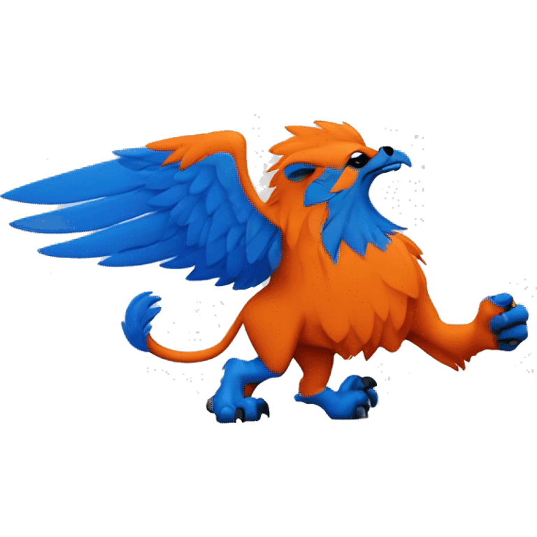 Wild Griffin in blue and Orange from Rostock beside a Football  emoji