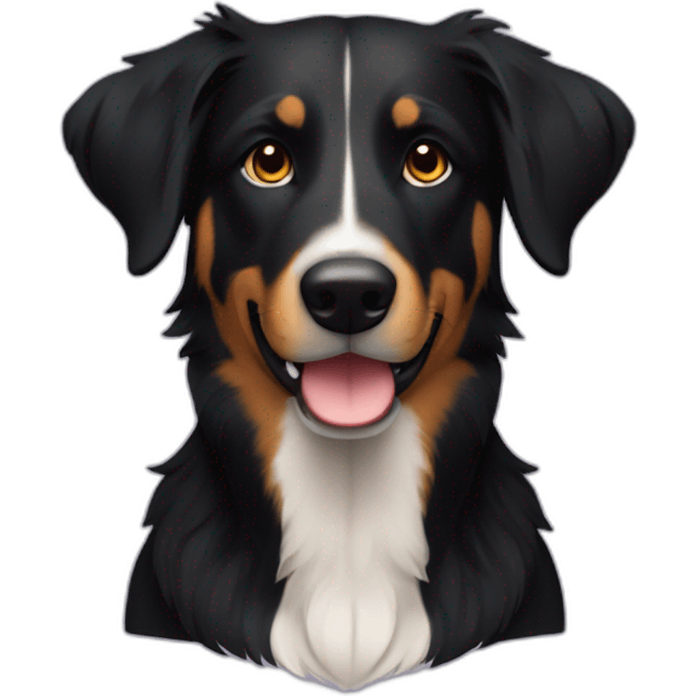 Beauceron crossbred border collie completely black with short hair no brown emoji