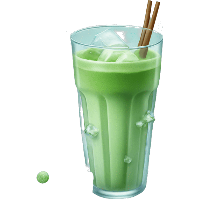  ice matcha with ice cubes emoji