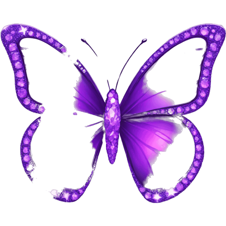 Purple-Shiny-Gem-Crystal-Sparkle-Stars-Glossy-Butterfly emoji