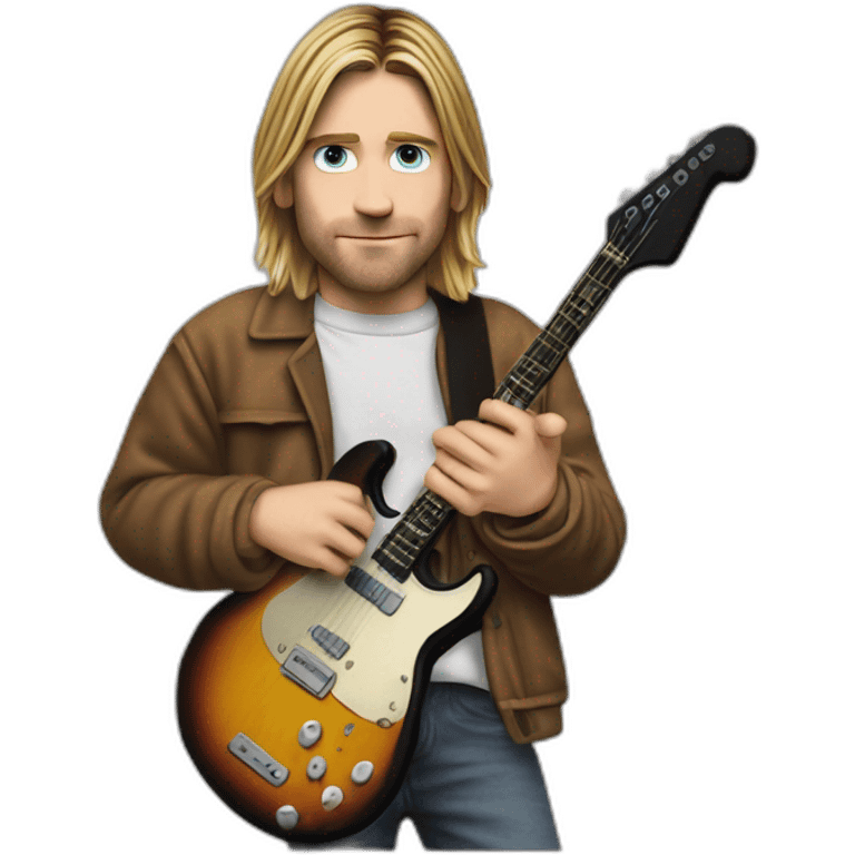 Kurt Cobain make hearth with his hand emoji