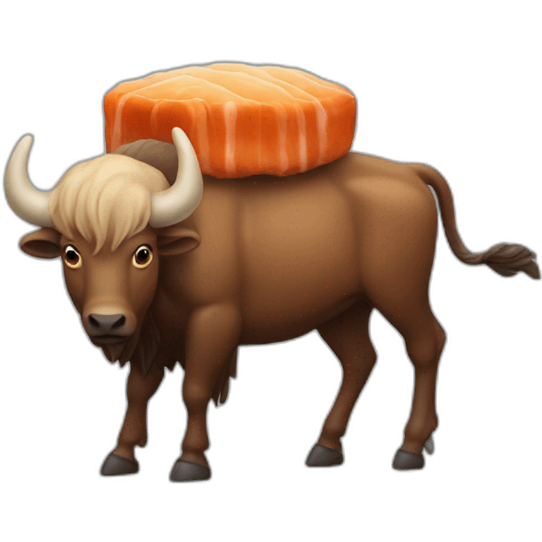 Une crevette sur un bison emoji