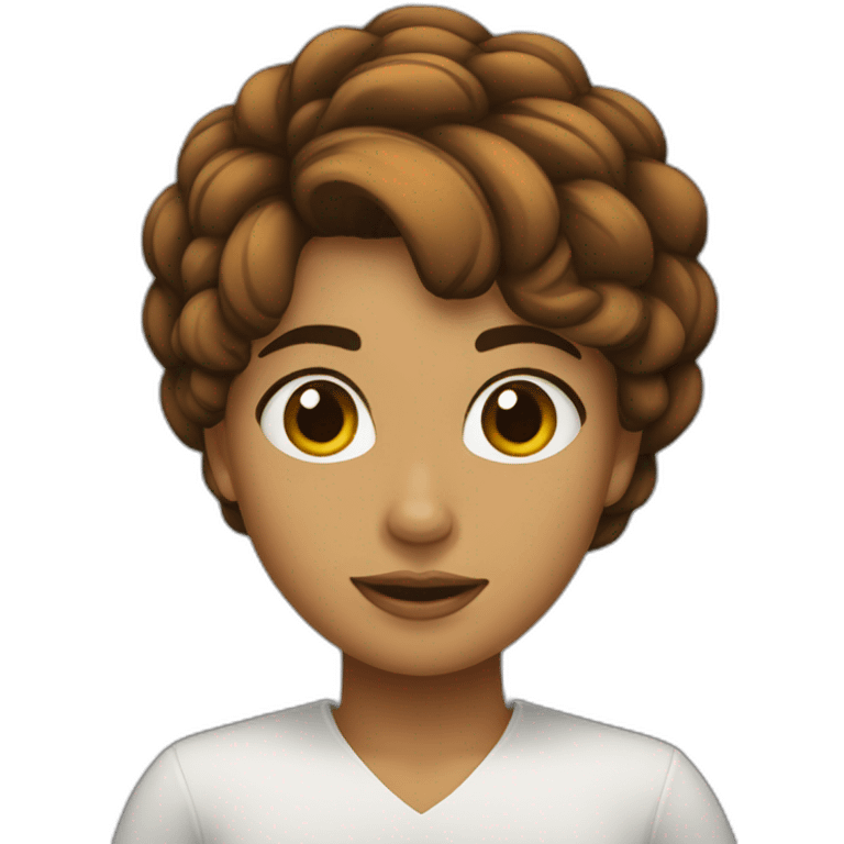 chica pelo corto y marron emoji