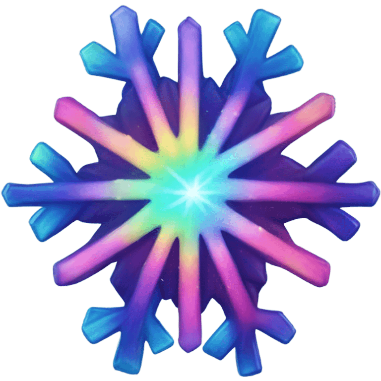 Colorful Aurora Borealis, in the shape of a snowflake  emoji