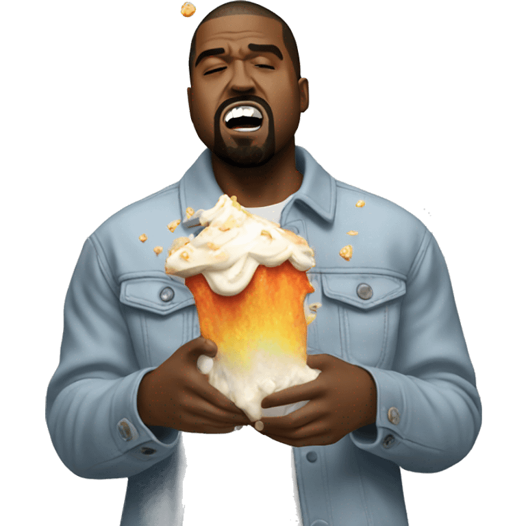 Kanye exploding with icing emoji