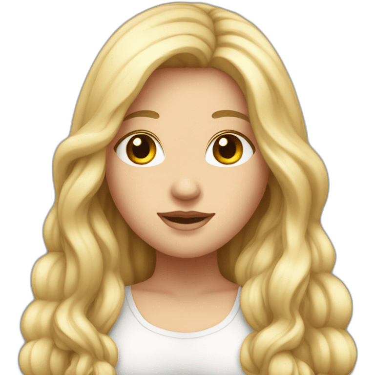 big-chested-white-woman-long-hair-cute emoji