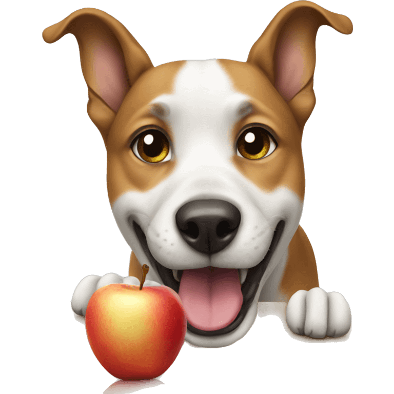 Dog eating apple emoji