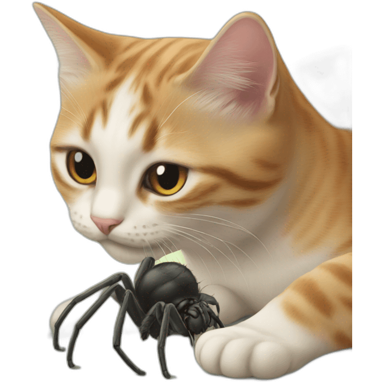 Cat kissing spider  emoji