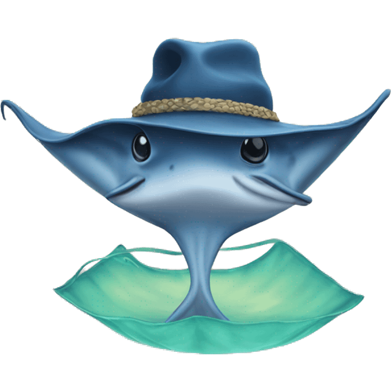 stingray with hat emoji