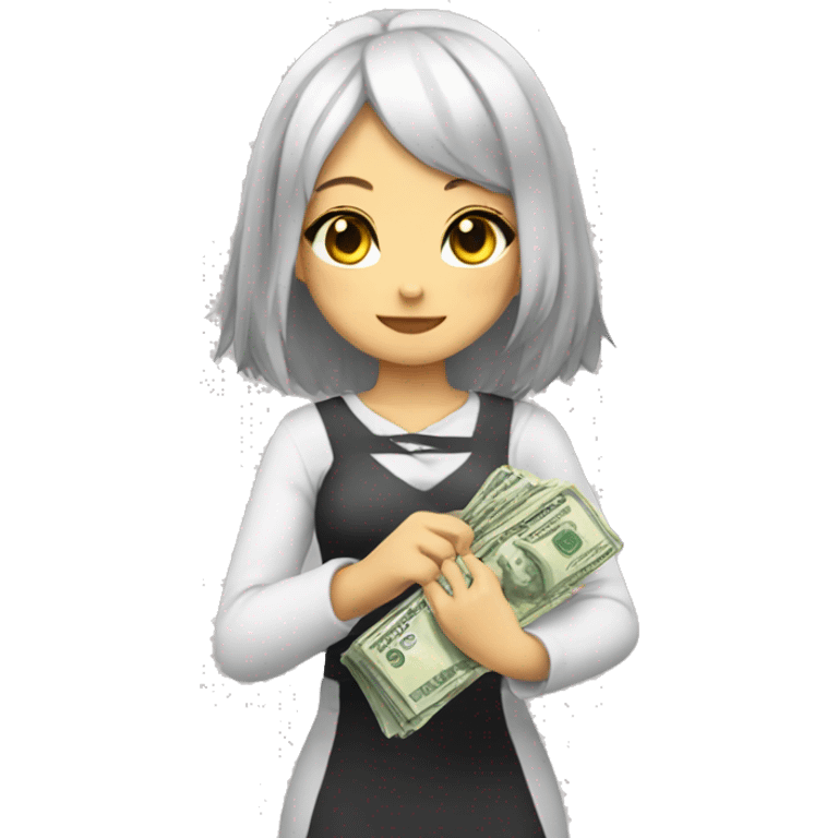 neko girl with money emoji