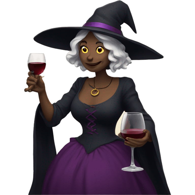 Witch with wine emoji