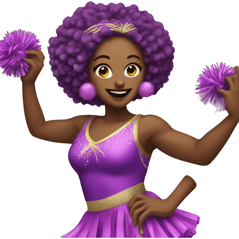 dancer holding pom poms emoji