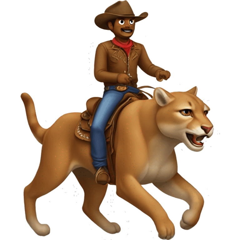 Cowboy riding a cougar  emoji