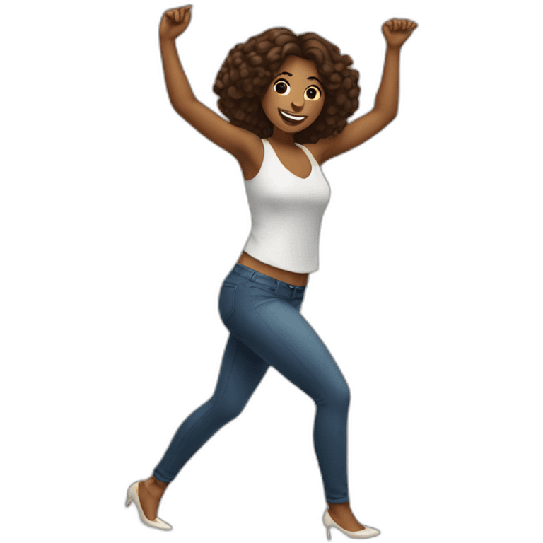 A woman in a party dancing emoji