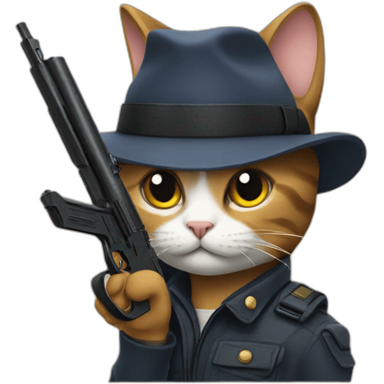 Cat with a gun emoji