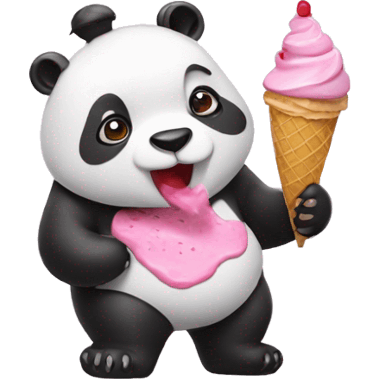 Panda eating ice cream emoji