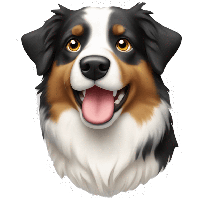 Australian shepherd head with half white fac emoji