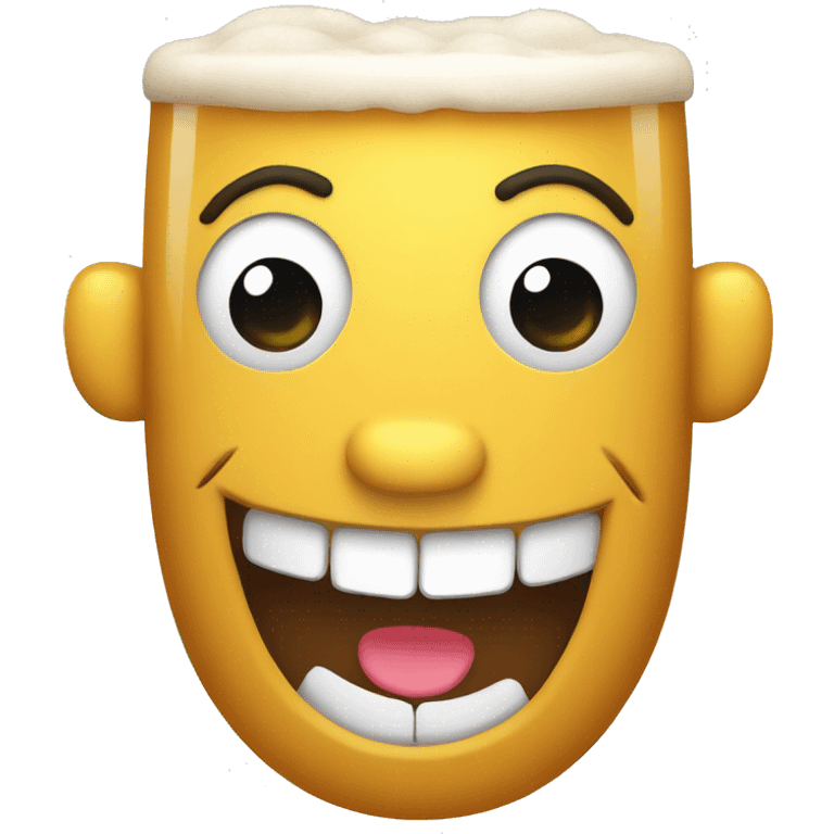 Beer smiling emoji