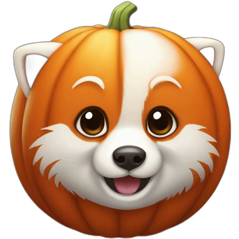 red panda pumpkin emoji