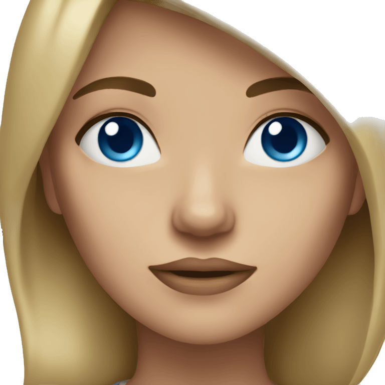 Woman blue eyes dark blond hair emoji