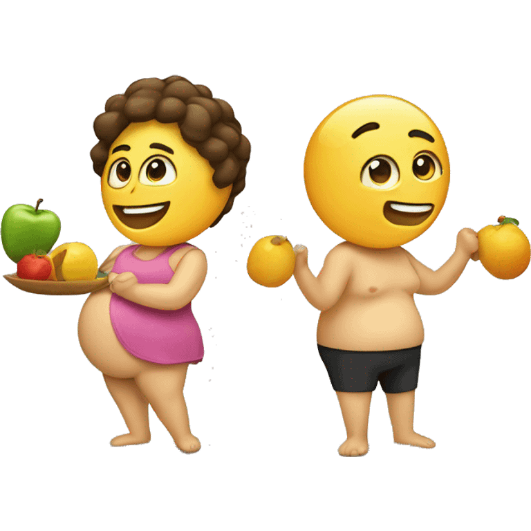 Show me emoticons related to weight loss, fitness, healthy eating, and nutrition." emoji