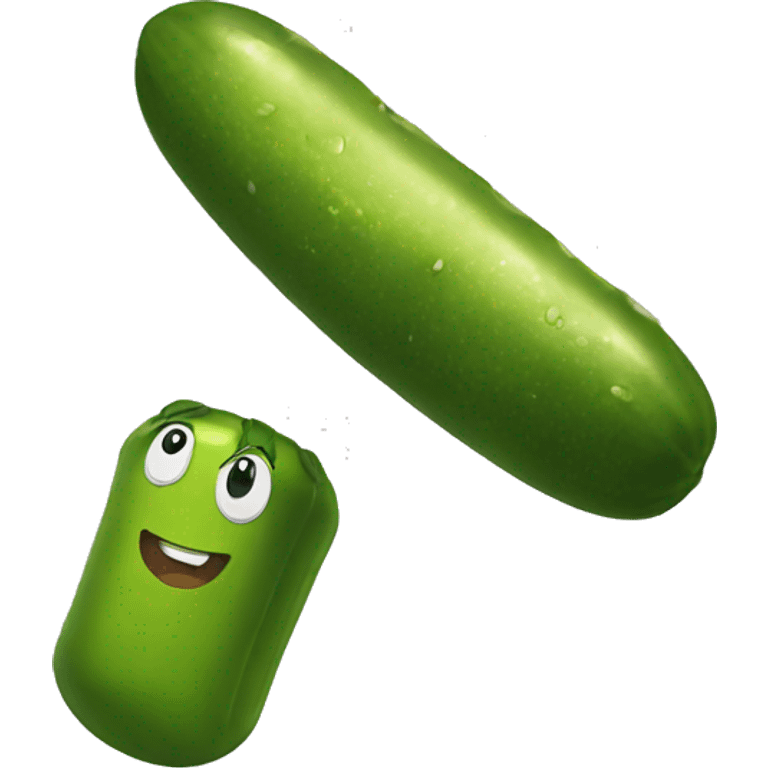 A pickle doing a backflip emoji