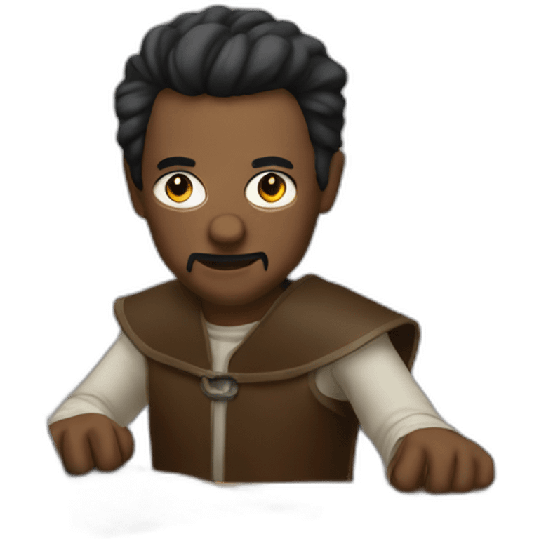 A Dungeon master behind a computer emoji