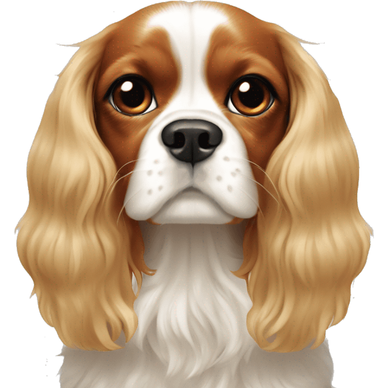 Cavalier King Charles spaniel with blonde girl  emoji