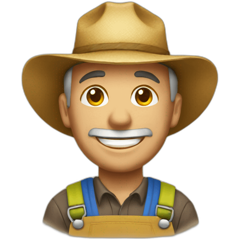 Happy farmer emoji