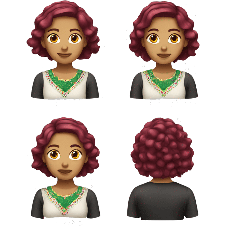 Mexican girl with burgundy hair emoji