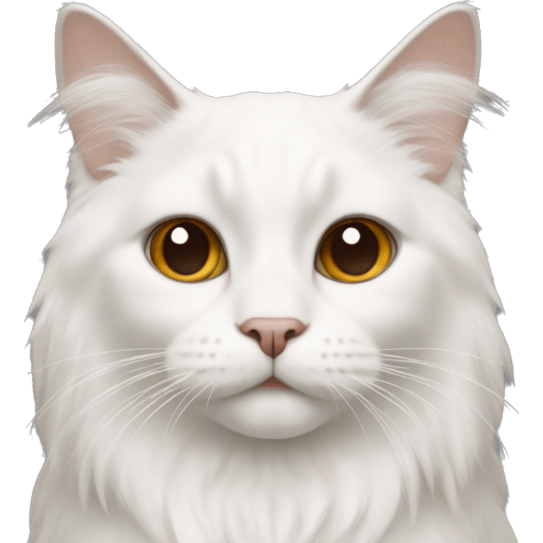 White ragdoll cat with brown ears emoji