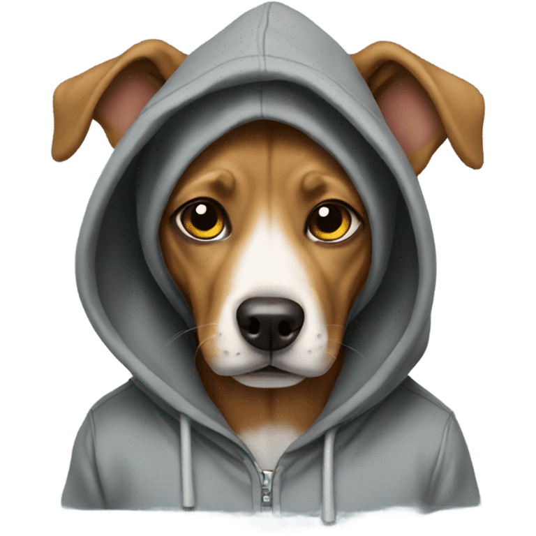 Dog wearing hoodie emoji