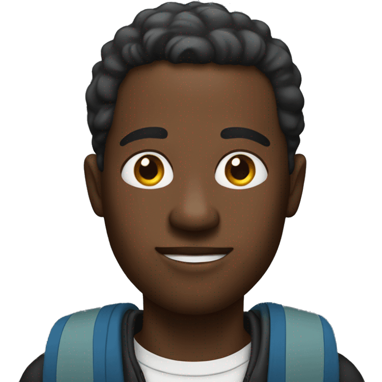 Black man with a house emoji