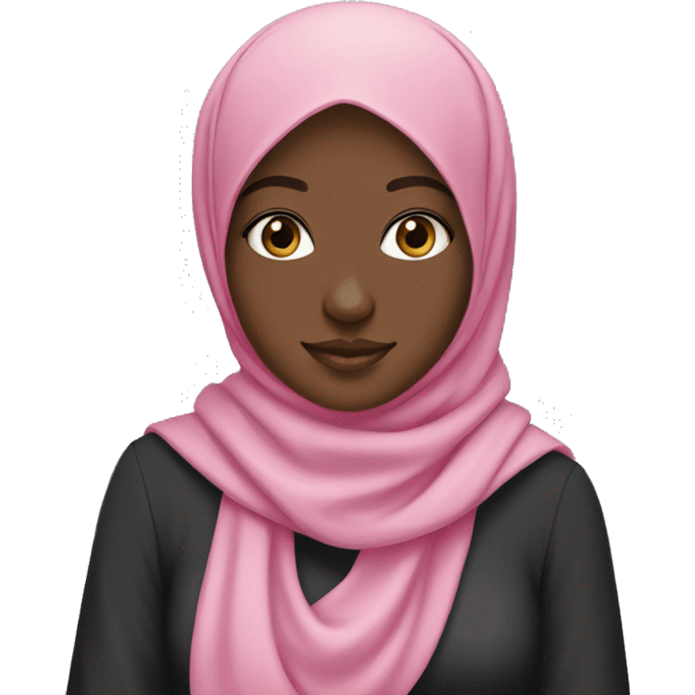 Black hijabi girl with pink hijab emoji