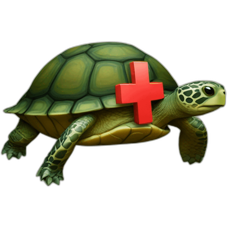 turtle with red cross on it emoji