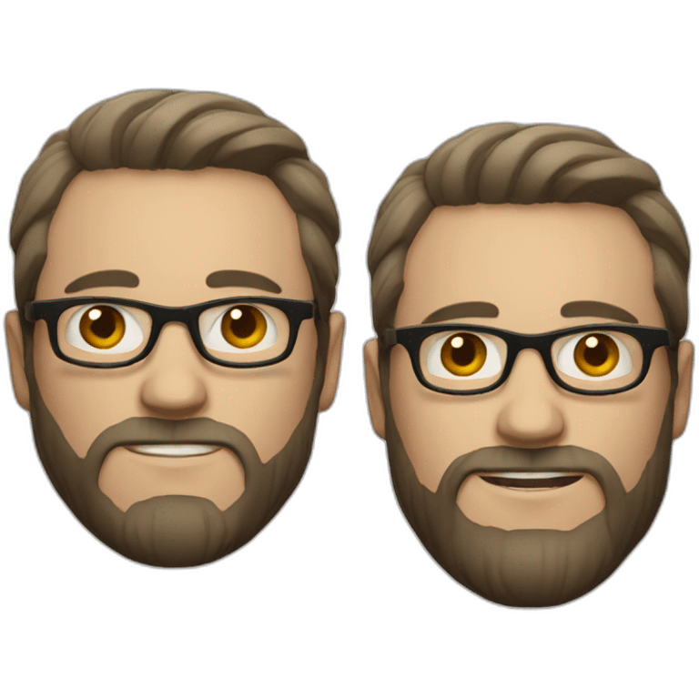 white man with round glasses and black straight short hair and short beard emoji