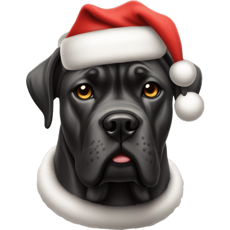 Cane corso dog wearing a Santa outfit  emoji