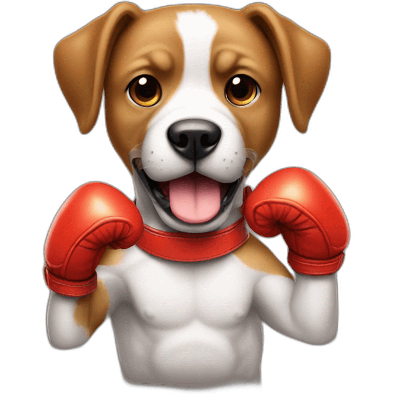 Un chien avec un gant de boxe emoji