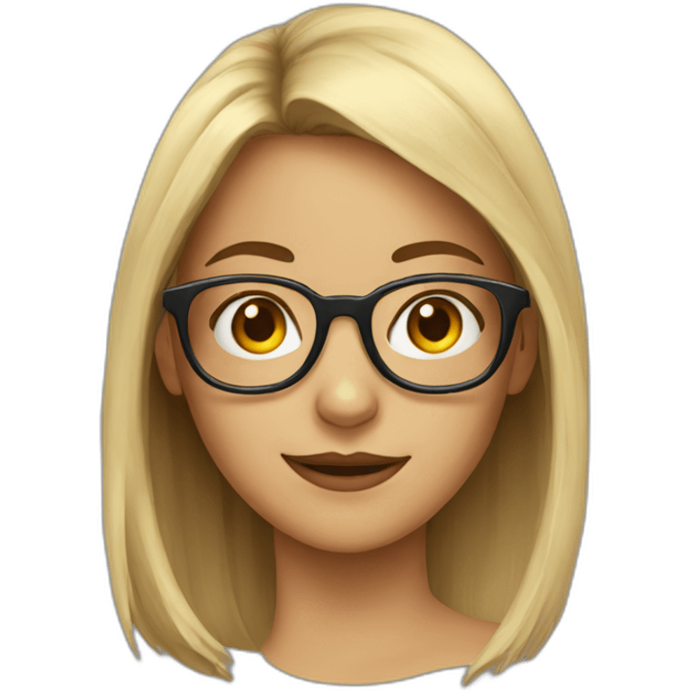 girl in nerdy glasses emoji